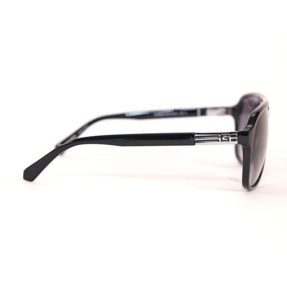 Guess Pilot Sunglasses - Shiny Black and Silver / Grey Gradient - NWT - Picture 4 of 11
